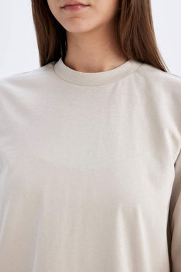 Туника-футболка с длинными рукавами стандартного кроя - Defacto фото 5