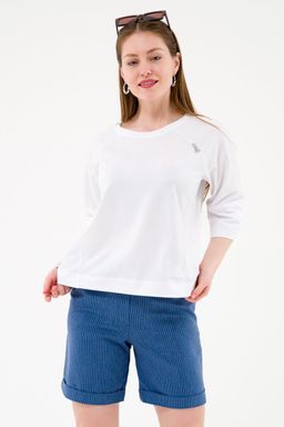 Шорты прямые с манжетами джинсовый - Odis фото 6