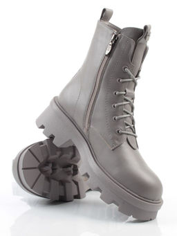04-M3-2171 GRAY Ботинки зимние женские (натуральная кожа, натуральный мех)