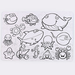 Трафарет для малышей Морские обитатели с раскраской - Simaland фото 5