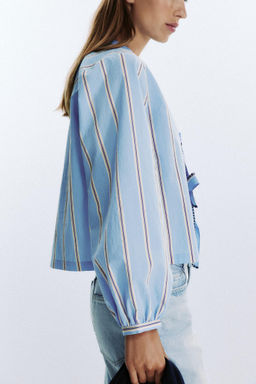 STRIPED POPLIN SHIRT WITH TIES - Zara фото 33