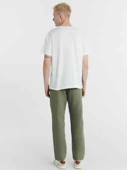 Брюки мужские оливково-зеленые из хлопка и льна - Mark formelle фото 6