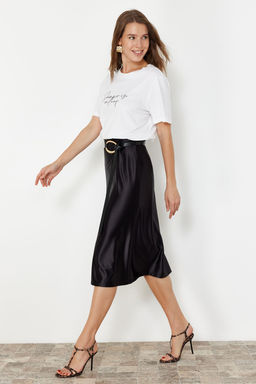 TRENDYOLMILLA Indigo Saten A Kesim/Can Form Midi Orme Etek TWOAW24ET00088 фото 22