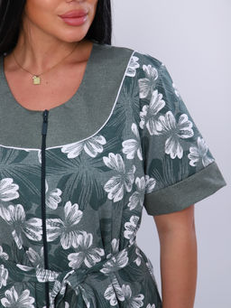 Х33 халат Лена (хаки цветы) - Иванушка-трикотаж фото 2