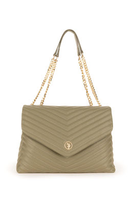 Женская сумка через плечо цвета хаки с цепочкой на ремне Неожиданная скидка в корзине - U.s. polo assn фото 6