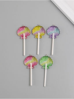 Цена за 5 шт. Подвеска для творчества акрил «Ракушка на палочке», 6×3×1 см, МИКС