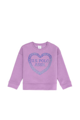 Сиреневый свитшот для девочки - U.s. polo assn фото 4