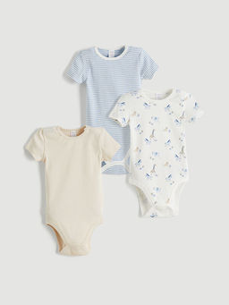 Bisiklet Yaka Erkek Bebek ??t??tl? Bodysuit 3l?