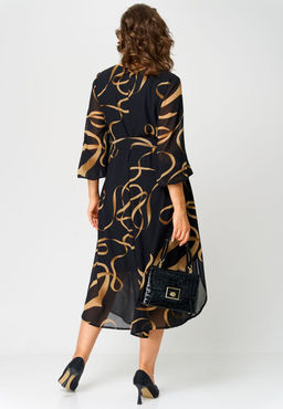 Платье EVA GRANT 7281 черный с принтом  фото 3