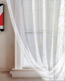 Арт. 328100/250/2, сеточка СНЕЖИНКА, цвет кремовый, ГОТОВЫЕ ШТОРЫ, ширина 300 см x высота 250 см (на шторной ленте)