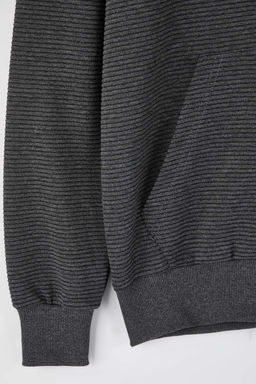 Siyah Regular/Normal Kesim Fermuarl? Kapusonlu Dokulu Sweatshirt TMNAW26SW00067 - Trendyolmilla фото 5