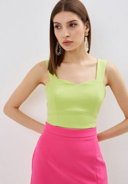 Укороченная блузка-топ корсетного дизайна