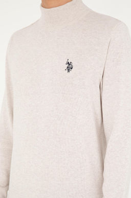 Свитер мужской U.S. Polo Assn каменный меланж хлопок  фото 14