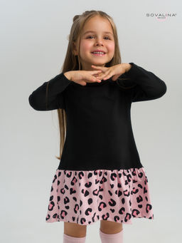 Платье Алиса дл/р черный-нежный леопард - Sovalina фото 6
