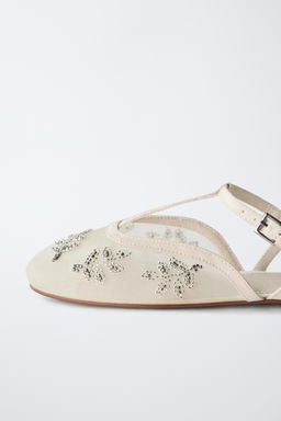 EMBROIDERED FANCY SLINGBACK BALLET FLATS - Zara фото 7