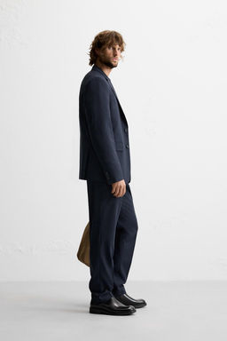 CHECKED TEXTURED WEAVE SUIT TROUSERS - Zara фото 4