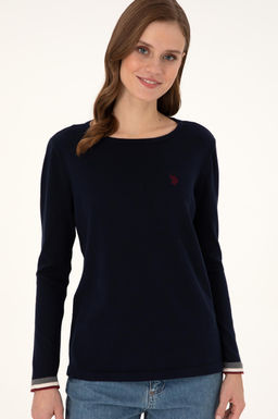Женский темно-синий свитер с круглым вырезом Неожиданная скидка в корзине - U.s. polo assn фото 3
