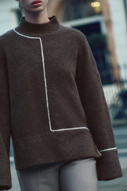 KNIT SWEATER WITH CONTRAST TRIMS - Zara фото 2