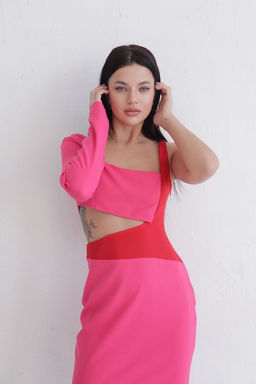 Платье розовое асимметричное - Martichelli фото 2