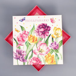 Коробка складная Цветы, 26 х 26 х 8 см - Дарите счастье фото 2