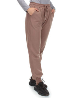 HC-207-1 DK. BEIGE Брюки спортивные женские (95% хлопок, 5% спандекс)