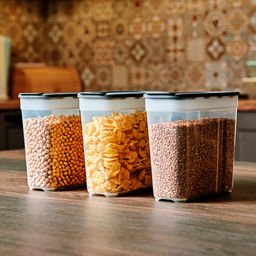 Контейнеров для сыпучих продуктов, набор 3 штук: 1,4л 3шт, полипропилен, графит (Россия) - Домашняя мода фото 3