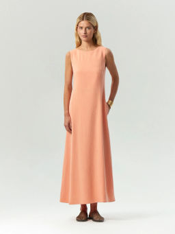 EMKA / Платье макси со шнуровкой на спине с добавлением льна