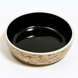 Миска керамическая Графичная Коты 200 мл, 123.5 см, бежево-чёрная - Пижон фото 3