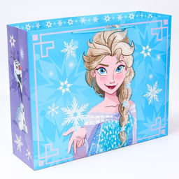 Пакет подарочный, 50х40х15 см, упаковка, Холодное сердце