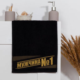 Полотенце махровое Этель «Мужчина №1» 30х60 см, 100% хлопок, 360 г/м²