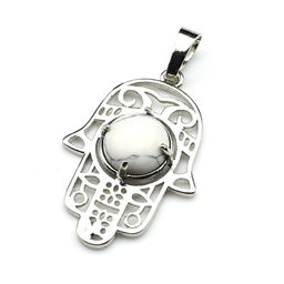 Рука Хамса 22*30мм с кахолонгом в оправе из ювелирного сплава