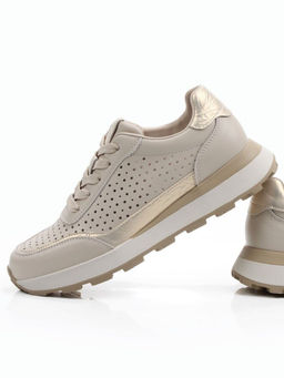 03-A1017-5A BEIGE Кроссовки женские (натуральная кожа)