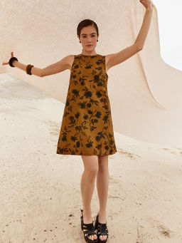 Платье женское хаки с цветочным принтом - Mark formelle фото 2