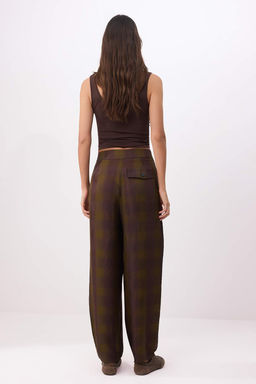 Yesil Ekoseli Balon Pantolon TWOSS26PL00152 - Trendyolmilla фото 4