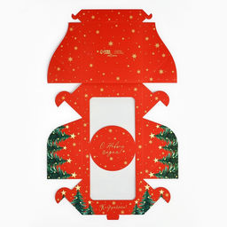 Цена за 5 шт. Коробка под бенто-торт с окном «С Новым годом!», 14 х 14 х 8 см