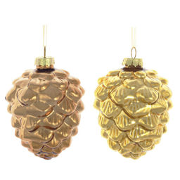 Украшение новогоднее "Золотая шишка", L7,5 W7,5 H9,5 см, 2в.
