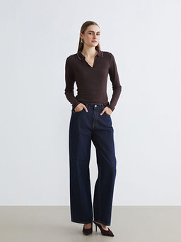 Polo Yaka Fitilli Kad?n Ti??rt