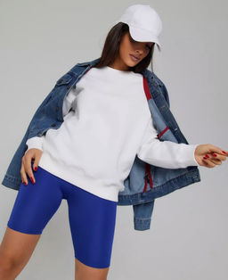 K12904 Свитшот OVER SIZE (хлопок) БЕЛЫЙ