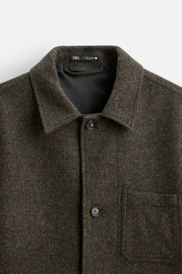 WOOL OVERSHIRT WITH POCKETS - Zara фото 9