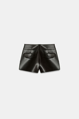 FAUX LEATHER MINI SHORTS