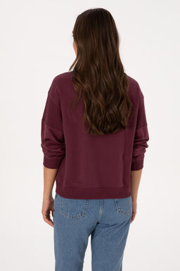 Kad_n Bordo Pamuklu Bisiklet Yaka Sweatshirt - U.s. polo assn фото 5