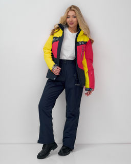 Горнолыжный костюм женский зимний темно-синего цвета 02803TS