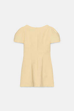 VESTIDO CORTO PLIEGUES BOLSILLOS / Amarillo pastel - Zara фото 5