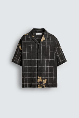 CAMISA FLUIDA ESTAMPADO COMBINADO / Gris oscuro - Zara фото 6