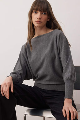 Siyah Genis Kal?p Yarasakol Kay?k Yaka Triko Kazak TWOAW26KZ00198 - Trendyolmilla фото 7