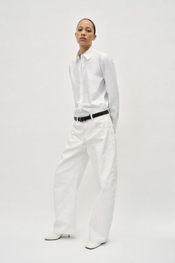 ZW COLLECTION TAPERED MID-WAIST WAXED CRACKLED JEANS