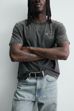 CAMISETA ESTAMPADOS LAVADOS / Antracita oscuro - Zara фото 5