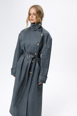 Плащ Pirs 6214 серо-бирюзовый фото 5