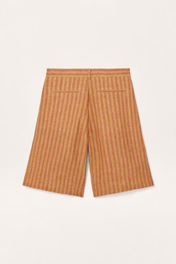 LIMITED EDITION STRIPED LINEN BERMUDA SHORTS - Zara фото 5