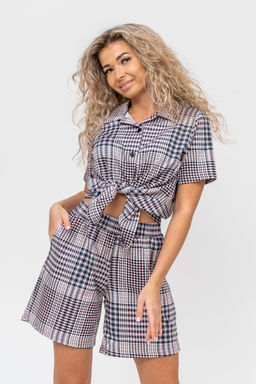 Костюм женский Натали из хлопка в клетку  фото 40